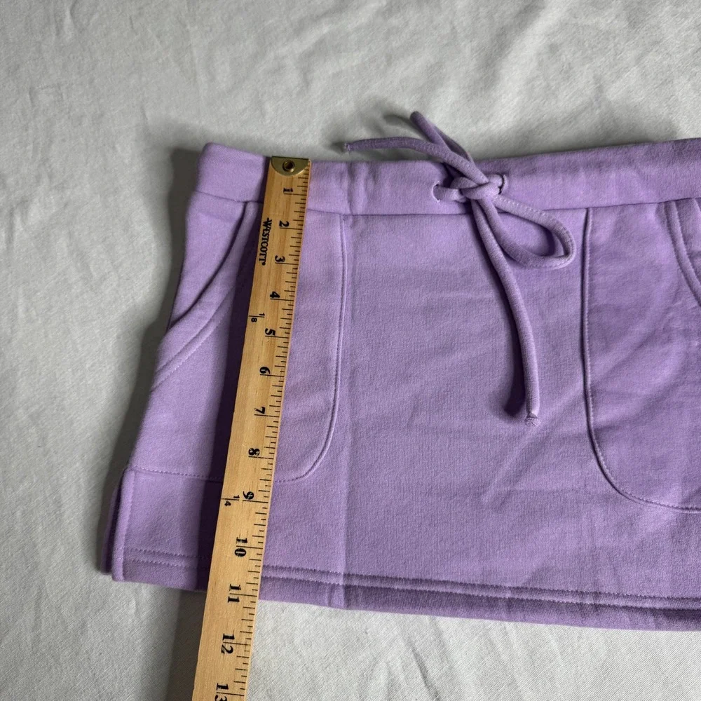 Dolls Kill New Pink Drawstring Sweat‎ Mini Skirt Lavender Purple Fleece Sz Small